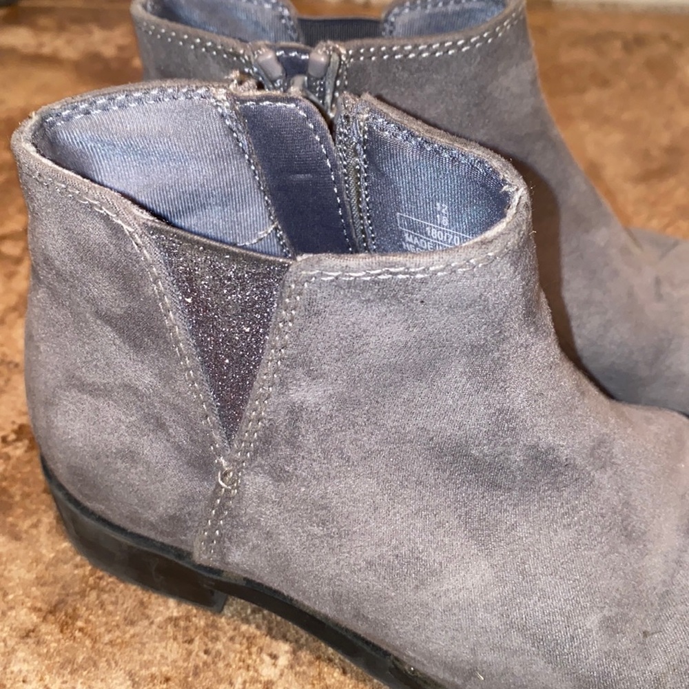 Gray ankle boots
